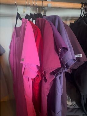 Grey's Anatomy Bundle 6 sets Women's Pink & Purple Medical Scrub Tops